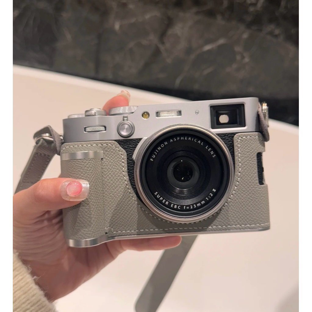 Bao Da SHELV Da Bò Thật Cho Fujifilm X100VI | Half Case Cao Cấp Có Grip Cầm Tay