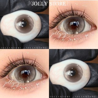[6M] Lens Kính áp tròng 585 Brown JOLLY STORE lens nâu hồng trong tự nhiên giãn vừa 14.2mm LUNA EYES