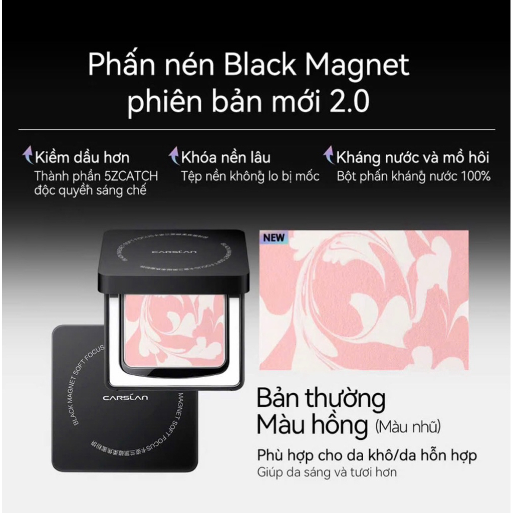 Phấn Phủ Nén kiềm dầu Carslan 24h Phấn Phủ trang điểm Lâu Trôi Kiềm Dầu 8g Carslan Việt Nam