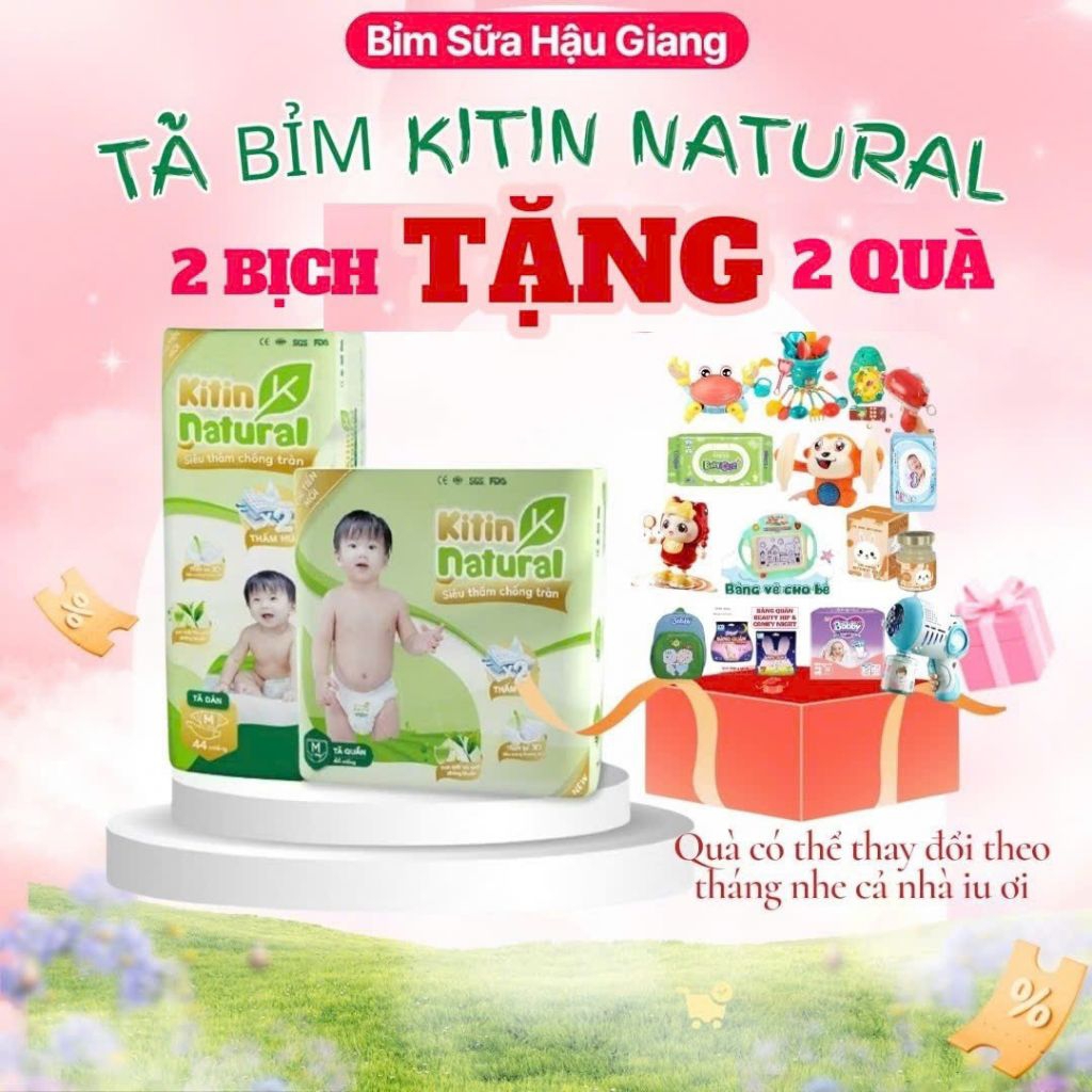 [ BSHG 3] LIVE 2(COMBO 2 BỊCH TÃ KITIN NATURAL TẶNG 1 QUÀ) ĐỦ SIZE