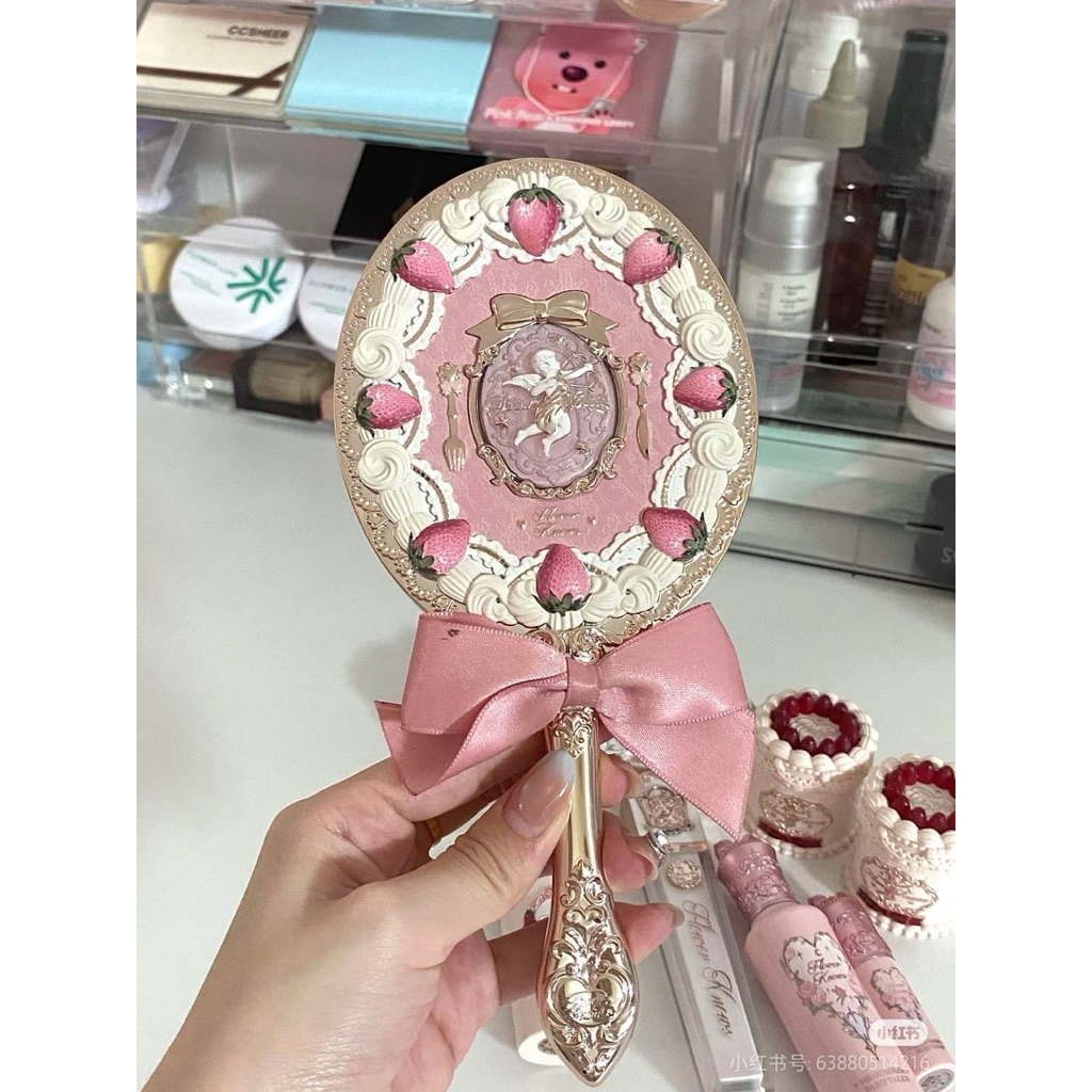 Gương Flower Know cupid hồng có sẵn
