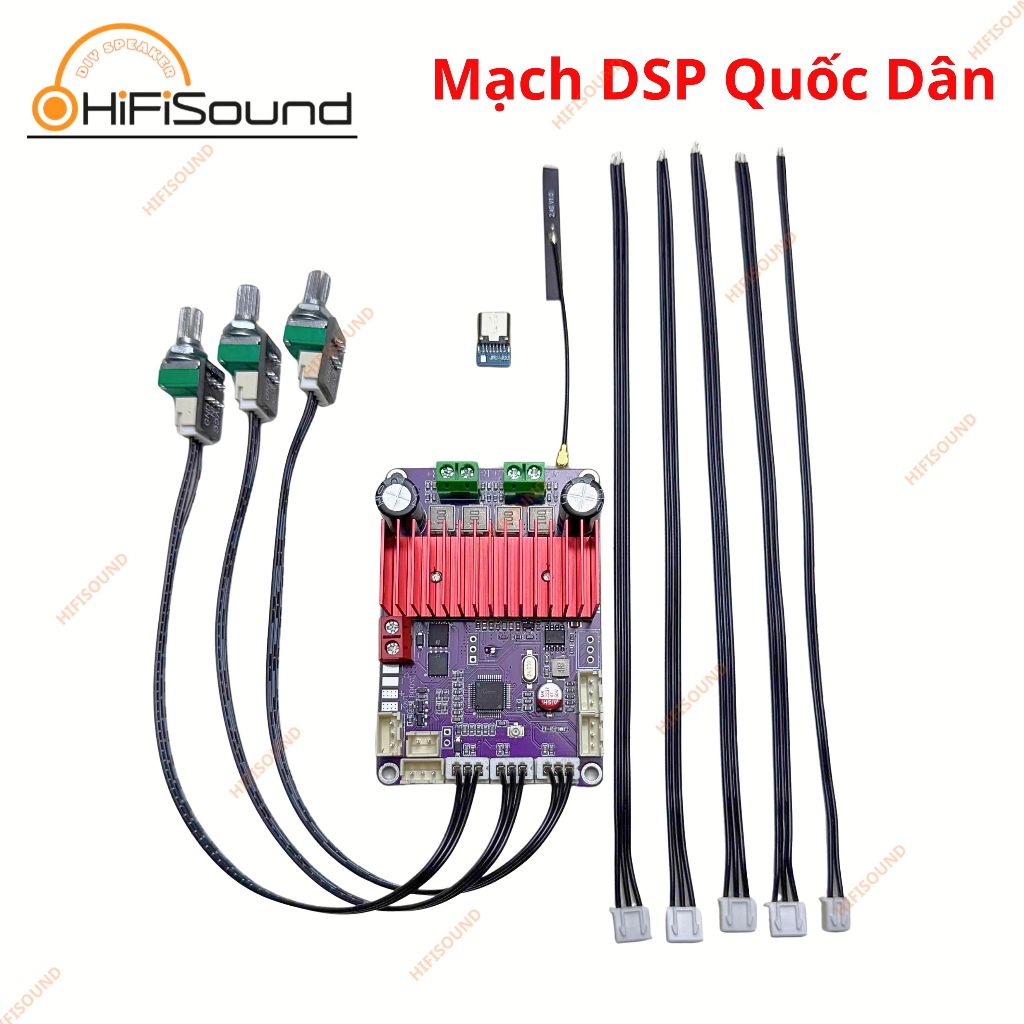 Mạch DSP H100 - H140 kèm pre số do HIFISOUND sản xuất chất âm cực hay kéo được hầu hết các cặp loa, 