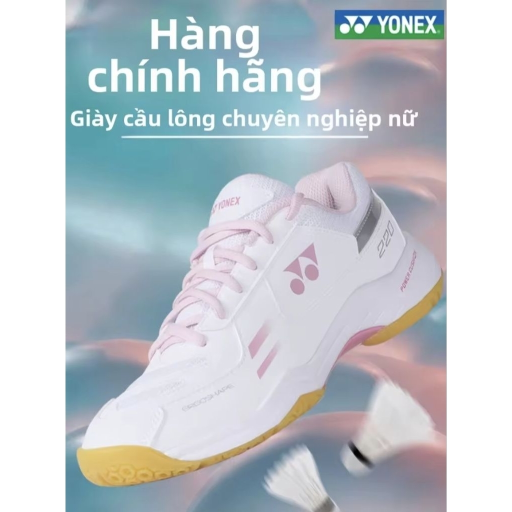 Giày Cầu Lông Yonex SHB 220CR Hồng Trắng Chính Hãng – Êm Chân, Bám Sân Tốt, Thiết Kế Nữ Tính Hiện Đạ