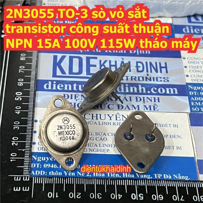 2N3055 N3055 TO-3 sò vỏ sắt transistor công suất nghịch NPN 15A 100V 115W kde2664