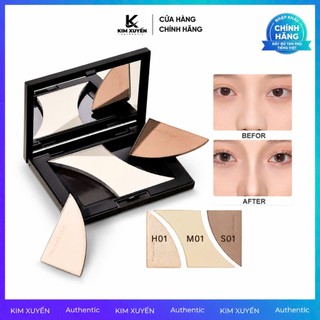 Phấn trang điểm tạo khối Mooekiss Three-Color Sculpting Palette 9G/16.5G
