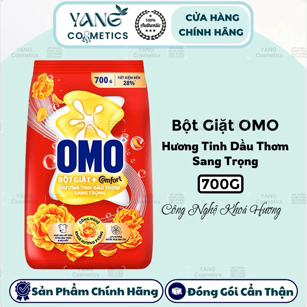 Bột Giặt OMO Hương Tinh Dầu Nước Hoa Sang Trọng Tinh Tế 700g - Bột Giặt Omo