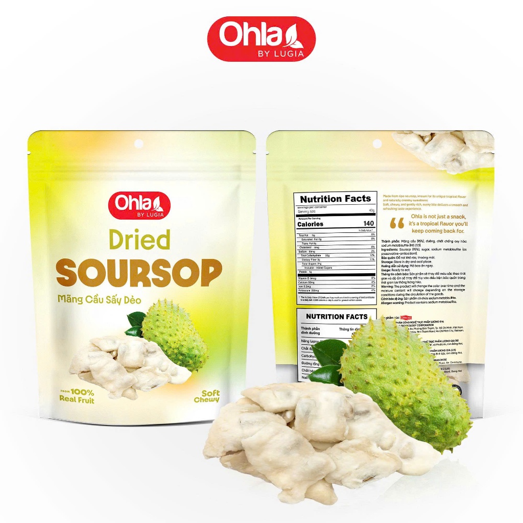 Mãng Cầu Sấy Dẻo Ohla 100g - Trái Cây Tươi Tự Nhiên Được Tuyển Chọn Kỹ Lưỡng