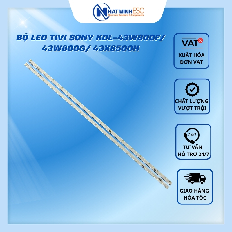 Bộ LED tivi SONY KDL-43W800F/ 43W800G/ 43X8500H (2 thanh viền 33 LED 6V N1)