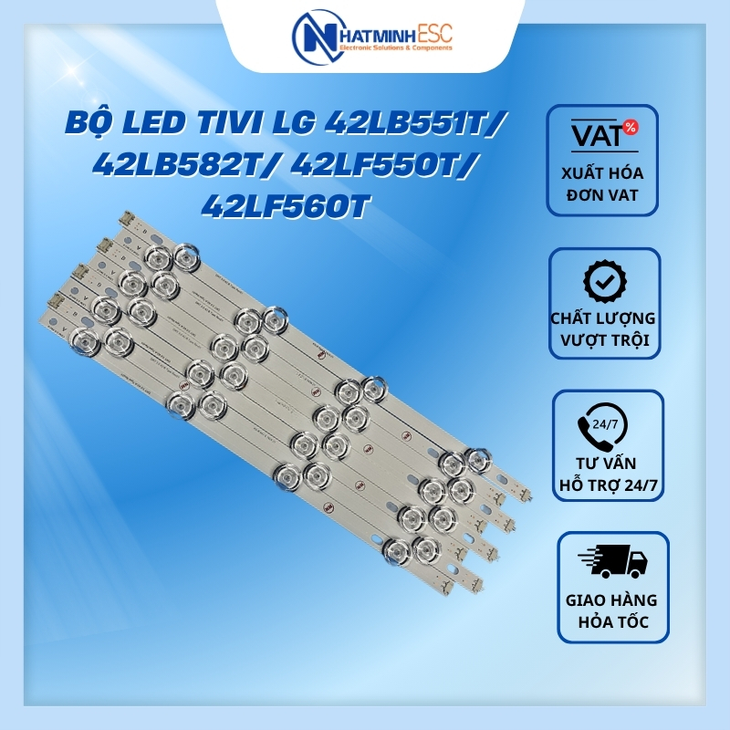 Bộ LED tivi LG 42LB551T/ 42LB582T/ 42LF550T/ 42LF560T (8 thanh nối 6V T1)