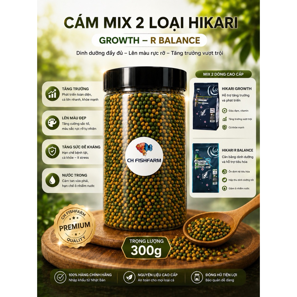 SAKI HIKARI MIX 2in1 GROWTH & R BALANCE – GIẢI PHÁP DINH DƯỠNG TOÀN DIỆN CHO CÁ KOI, CHÉP PHI TẦN