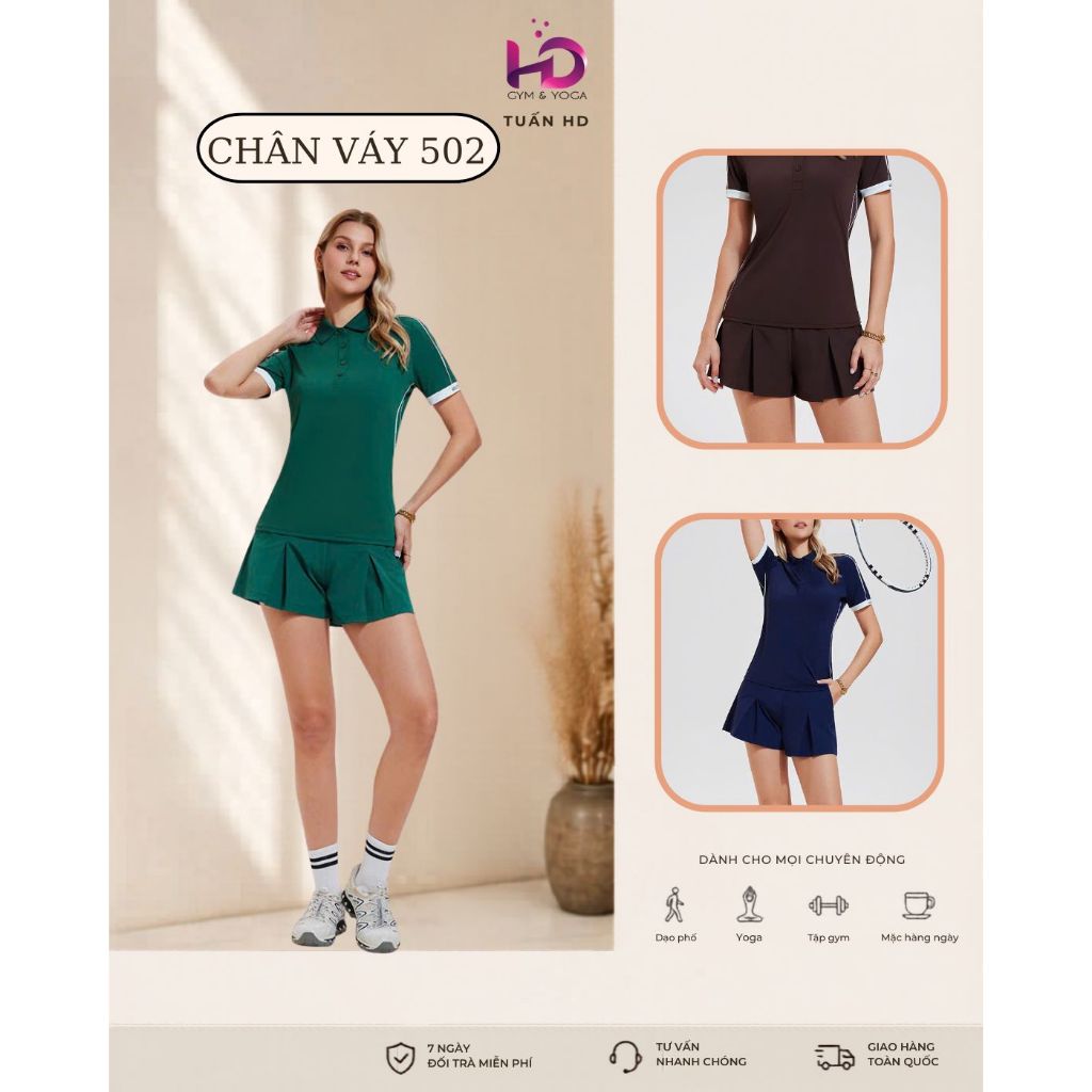 Chân váy. Mã YCF2529502. 502 Tuấn HD, Chơi Pickleball Thể Thao, Chất Gió Thoáng Mát