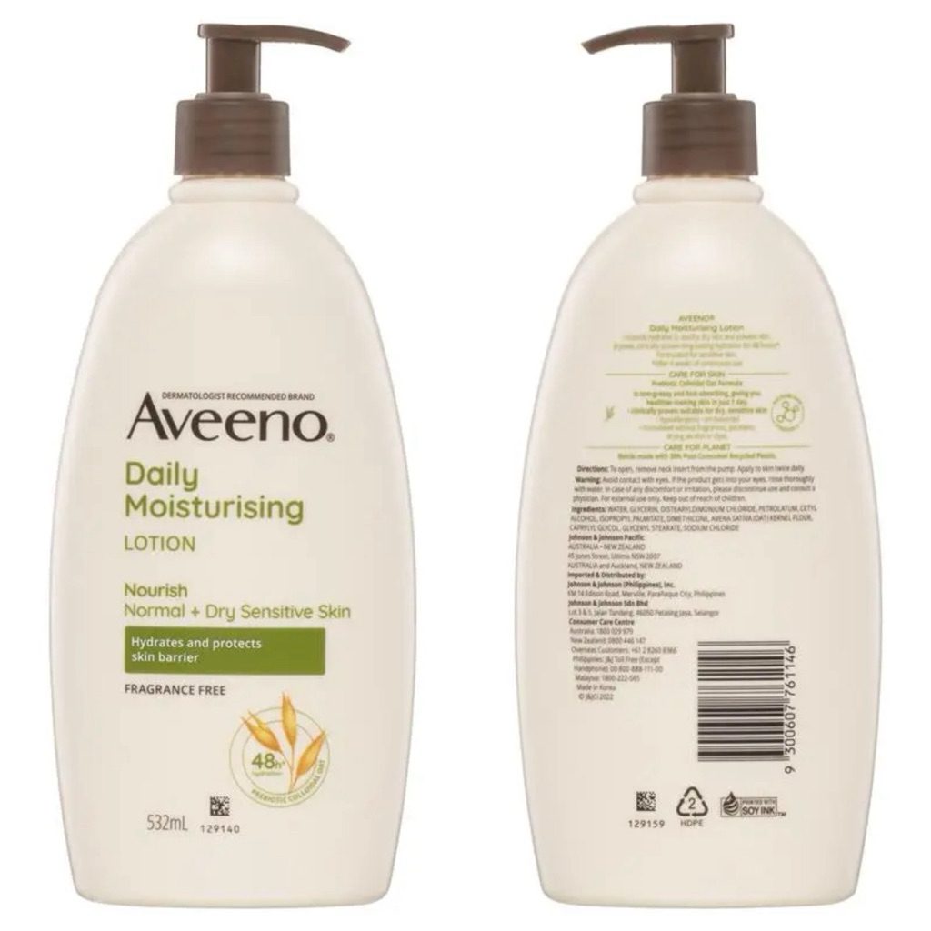 [HÀNG NHẬP ÚC BAY AIR FULL BILL] Aveeno Daily Moisturising Body Lotion Fragrance Free Sensitive -Sữa