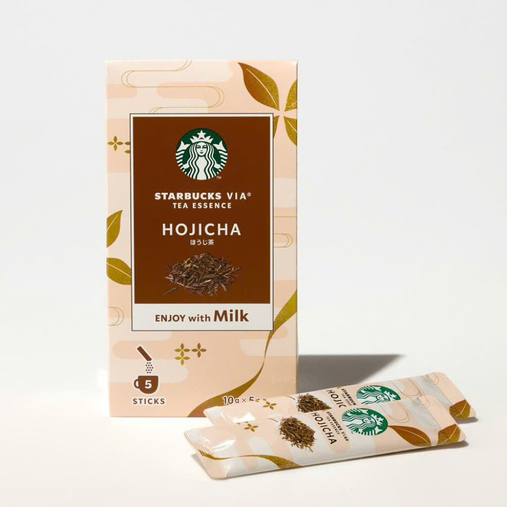 Hojicha Latte hoà tan Starbucks VIA ready brew (hộp 5 gói)