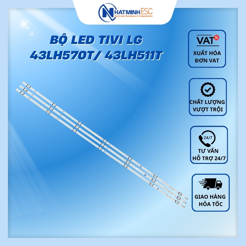 Bộ LED tivi LG 43LH570T/ 43LH511T (3 thanh 3V N4)