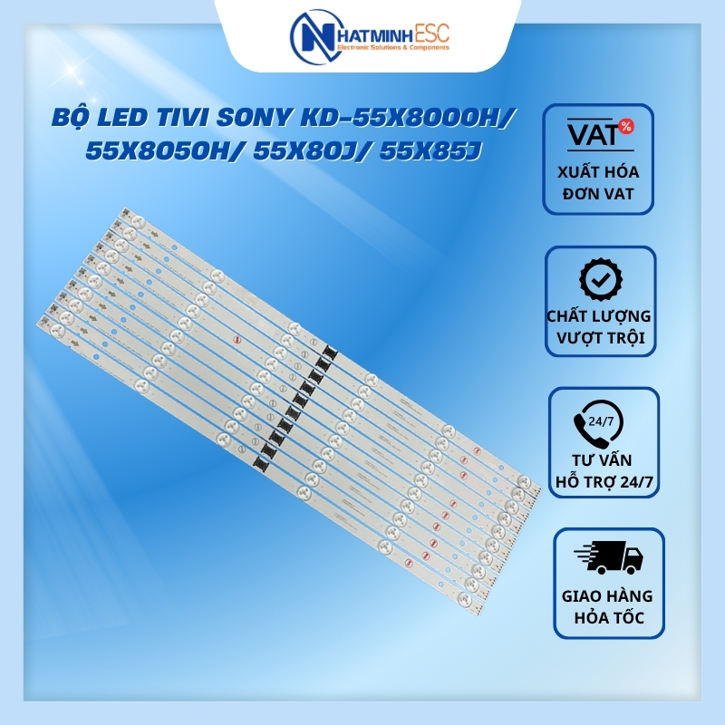 Bộ LED tivi SONY KD-55X8000H/ 55X8050H/ 55X80J/ 55X85J (10 thanh 3V N2)