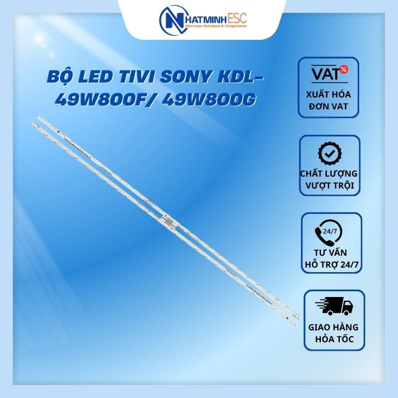 Bộ LED tivi SONY KDL-49W800F/ 49W800G (2 thanh viền 27 LED 6V N2)