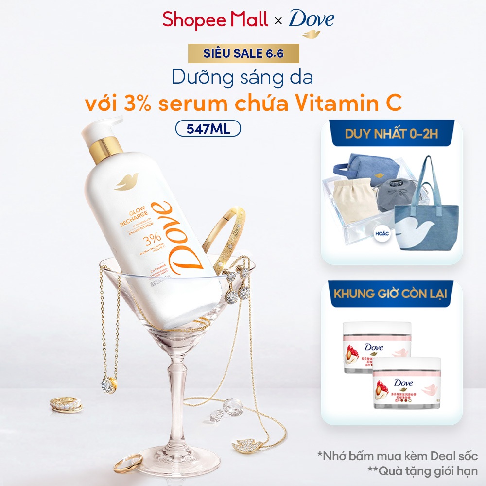 Sữa tắm Dove Vitamin C dưỡng sáng da - Glow Recharge 547ml