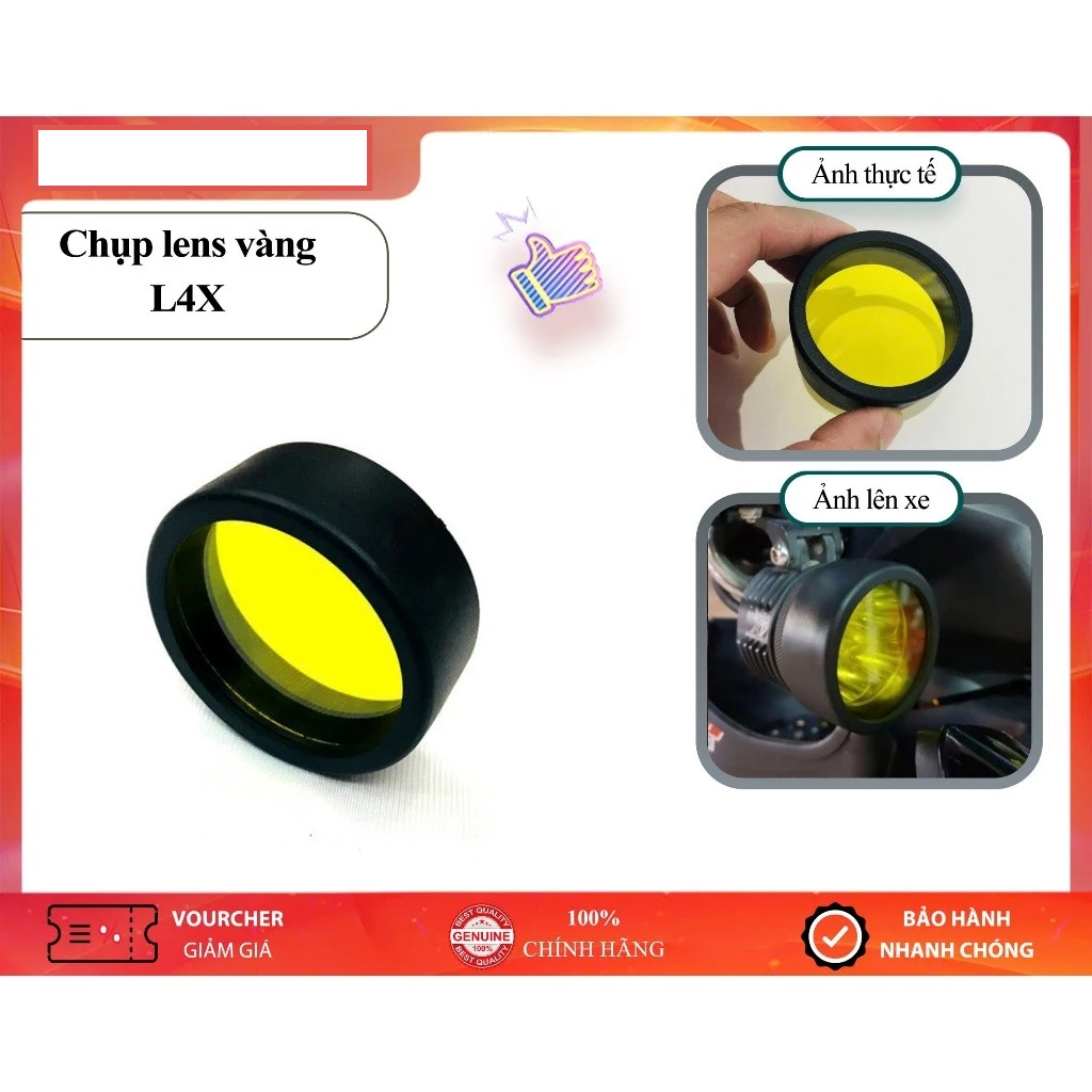 Chụp Len Vàng Phá Sương Gắn Đèn Trợ Sáng L4, L6, L4X Chính Hãng – Tăng Khả Năng Bám Đường, Chống Chó