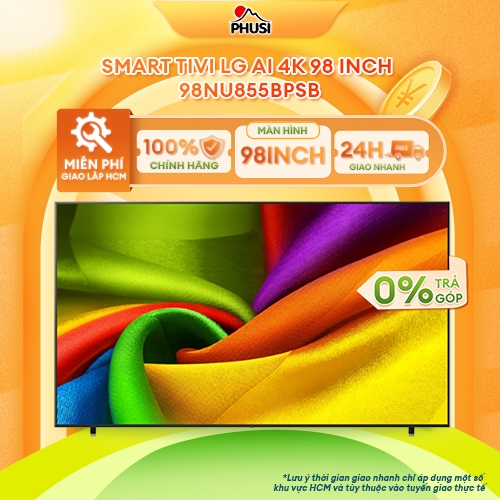 98NU855BPSB [GIAO LẮP HCM] Smart Tivi LG AI 4K 98 Inch 98NU855BPSB - CHÍNH HÃNG