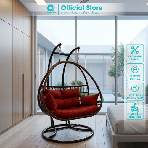 Xích Đu Đôi Bọ Cạp FutureHomes- Kiểu Dáng Bọ Cạp Chân Đen Lồng Nâu Sang Trọng Nâng Tầm Không Gian Số