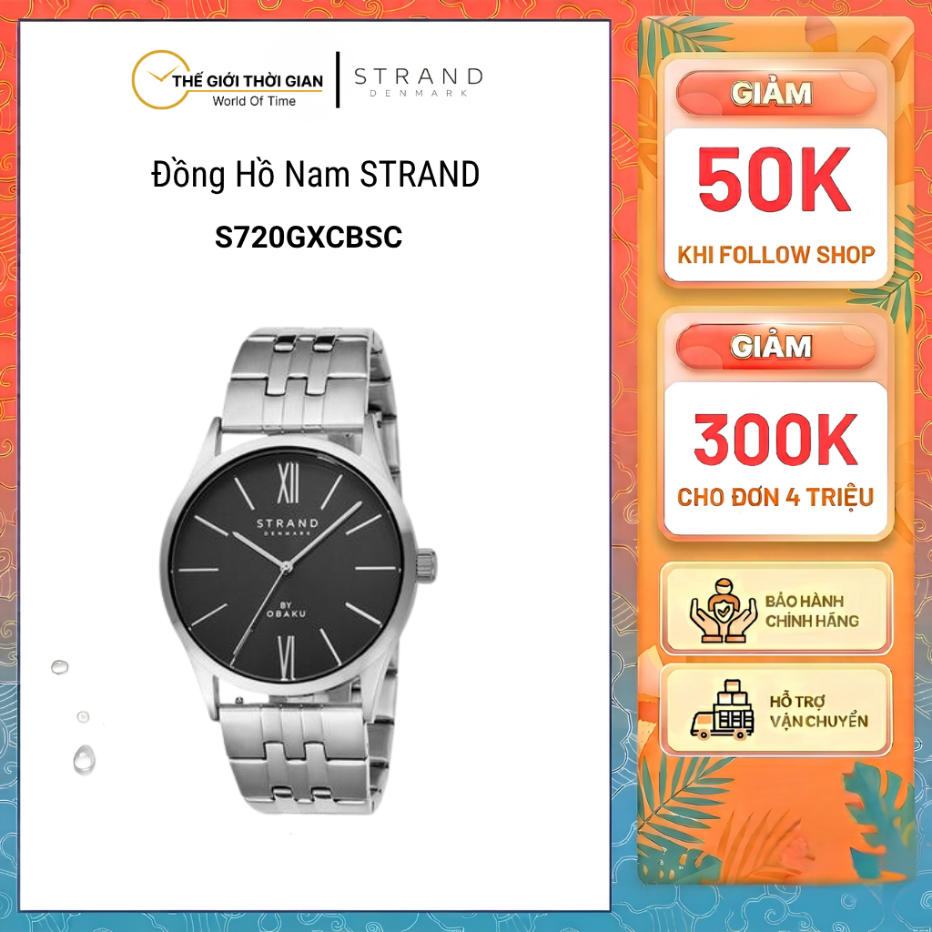 Đồng hồ đeo tay nam hiệu OBAKU STRAND S720GXCBSC
