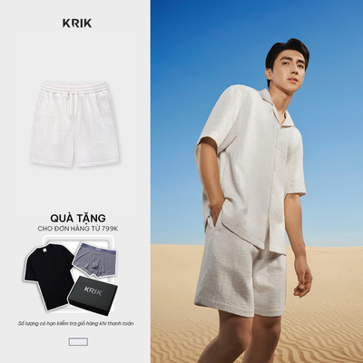 [KRIK x Bình An] Quần Short Nam KRIK Form Classic Chất Linen Thoáng Khí Thiết Kế Trẻ Trung Năng Động QS8189