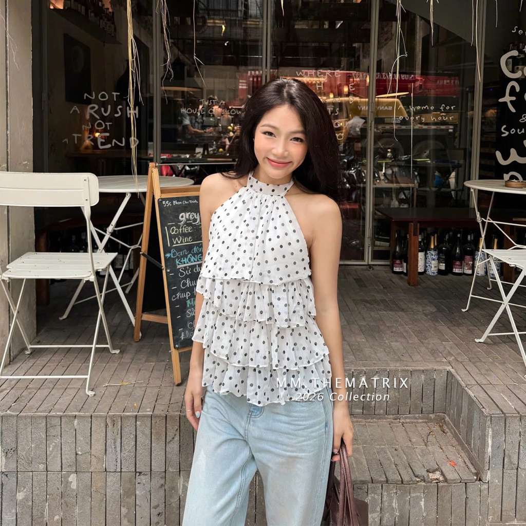 /Thematrix/ - (SẴN) Áo voan cổ yếm chấm, áo yếm hở lưng (ảnh thật tự chụp) | BigBuy360 - bigbuy360.vn