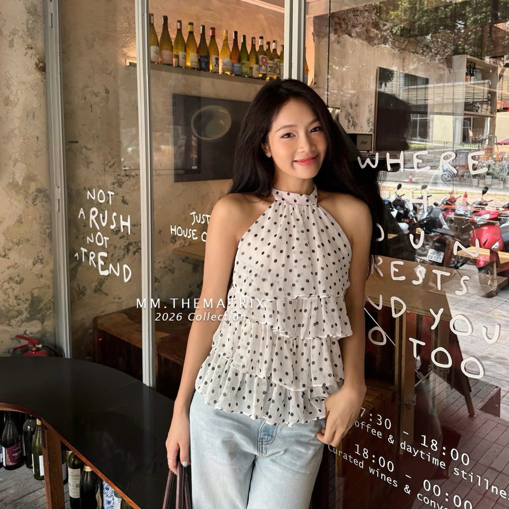 /Thematrix/ - (SẴN) Áo voan cổ yếm chấm, áo yếm hở lưng (ảnh thật tự chụp) | BigBuy360 - bigbuy360.vn