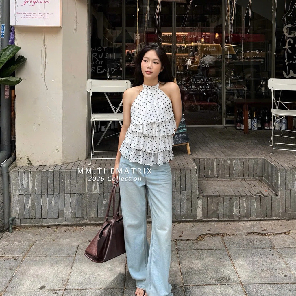 /Thematrix/ - (SẴN) Áo voan cổ yếm chấm, áo yếm hở lưng (ảnh thật tự chụp) | BigBuy360 - bigbuy360.vn