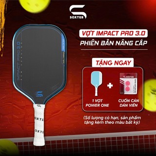 [MUA 1 VỢT TẶNG 1 VỢT POWER ONE] Vợt Pickleball SOXTER Impact Pro 3.0 - Phiên Bản Nâng Cấp, Kiểm Soát Chính Xác