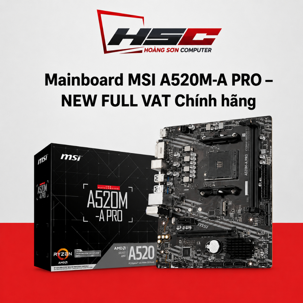 Mainboard MSI A520M-A PRO – NEW FULL VAT Chính hãng