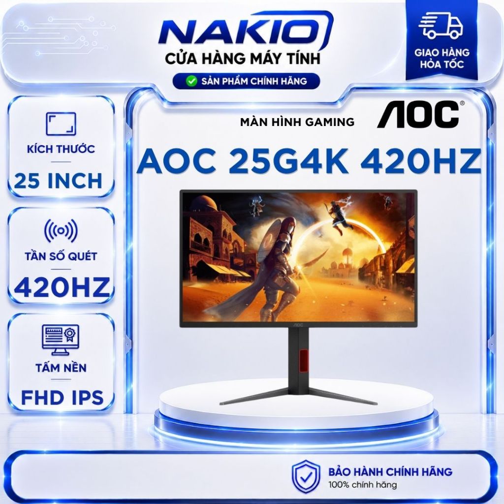 Màn Hình Gaming 420Hz AOC 25G4K (24.5"/ IPS/FHD/ 420hz(OC)/0.3ms) phù hợp với gaming esport