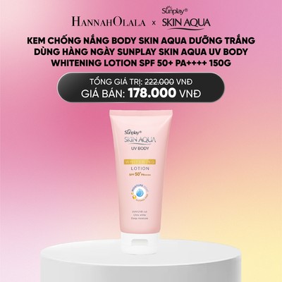 [KOL] Kem chống nắng body dưỡng trắng dùng hàng ngày Sunplay Skin Aqua UV Body Whitening Lotion SPF 50+ PA++++ 150g
