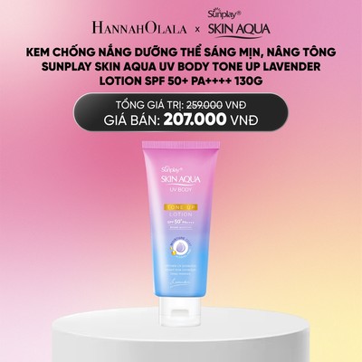 [KOL] Kem chống nắng dưỡng thể sáng mịn, nâng tông Sunplay Skin Aqua UV Body Tone up Lavender Lotion SPF 50+ PA++++ 130g