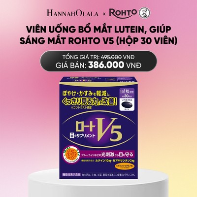 [KOL] Viên uống bổ mắt Lutein, hỗ trợ cải thiện thị lực Rohto V5 ( Hộp 30 viên)