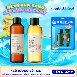 Nước tẩy trang làm sạch dịu nhẹ chiết xuất bí đao, hoa hồng hữu cơ cocoon winter melon, rose micellar water