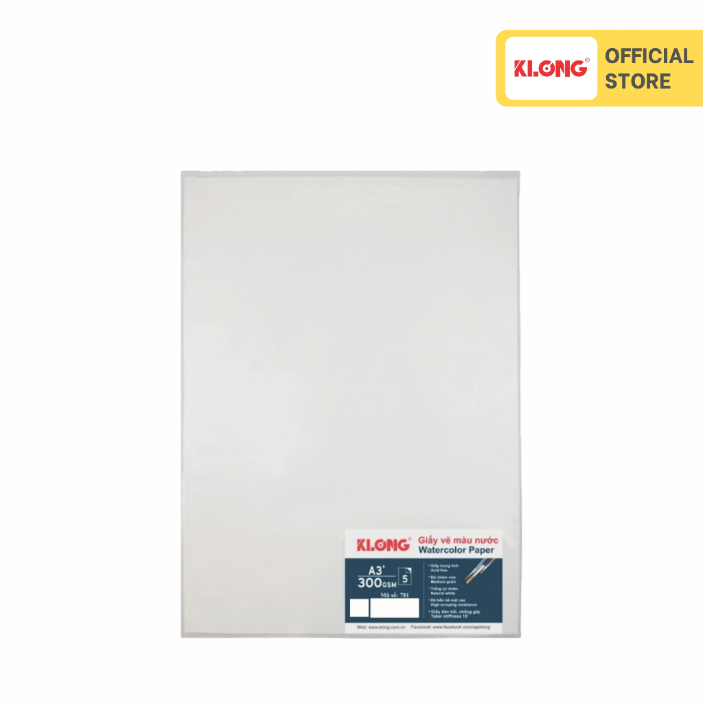 Giấy vẽ màu nước cao cấp A3+ 05 tờ 300 g/m²; MS: 781