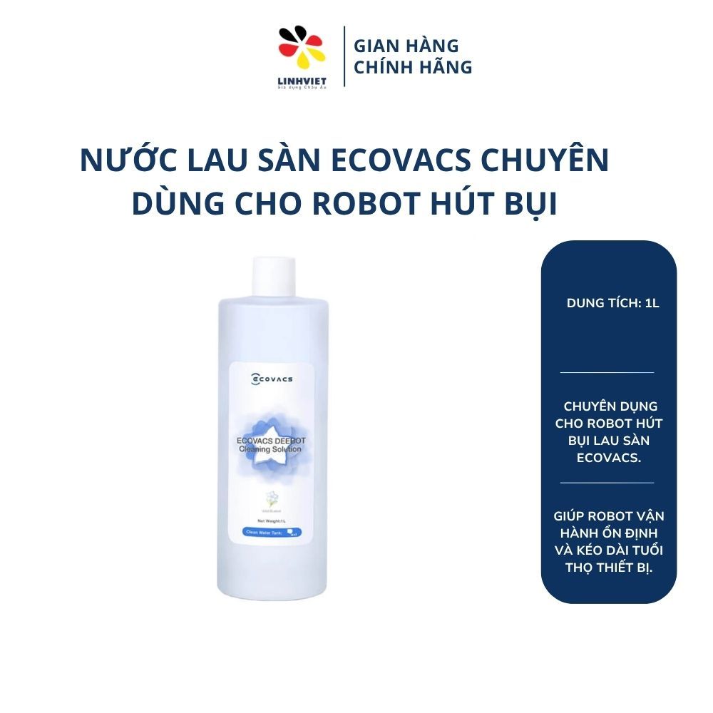 Nước lau sàn Ecovacs chuyên dùng cho robot hút bụi - Nước lau sàn cho robot hút bụi - Ecovacs 1L