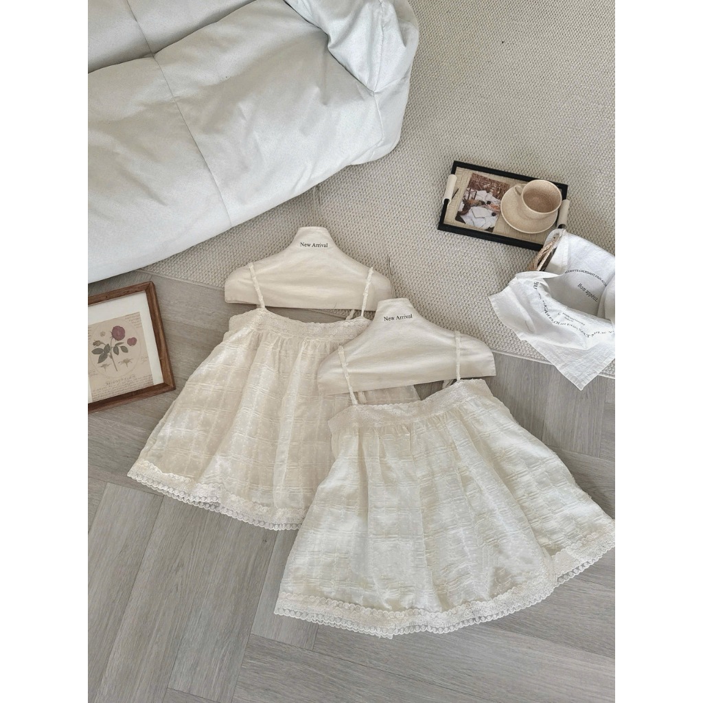 (MÃ 1090) ÁO 2 DÂY BABYDOLL REN HẠT PHỐI VIỀN REN 2 LỚP MÀU KEM NHẸ NHÀNG - DÀNH CHO NỮ | BigBuy360 - bigbuy360.vn
