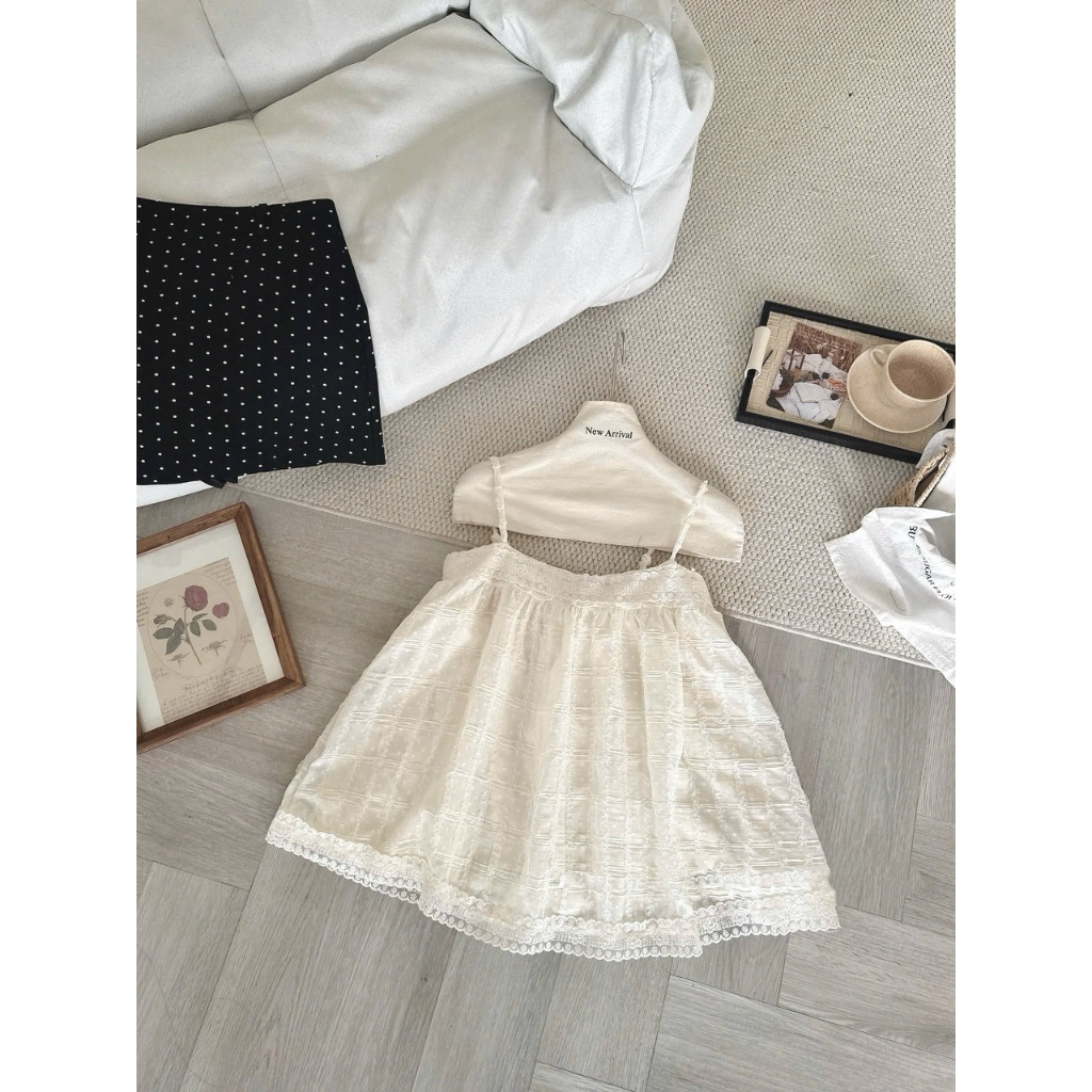 (MÃ 1090) ÁO 2 DÂY BABYDOLL REN HẠT PHỐI VIỀN REN 2 LỚP MÀU KEM NHẸ NHÀNG - DÀNH CHO NỮ | BigBuy360 - bigbuy360.vn