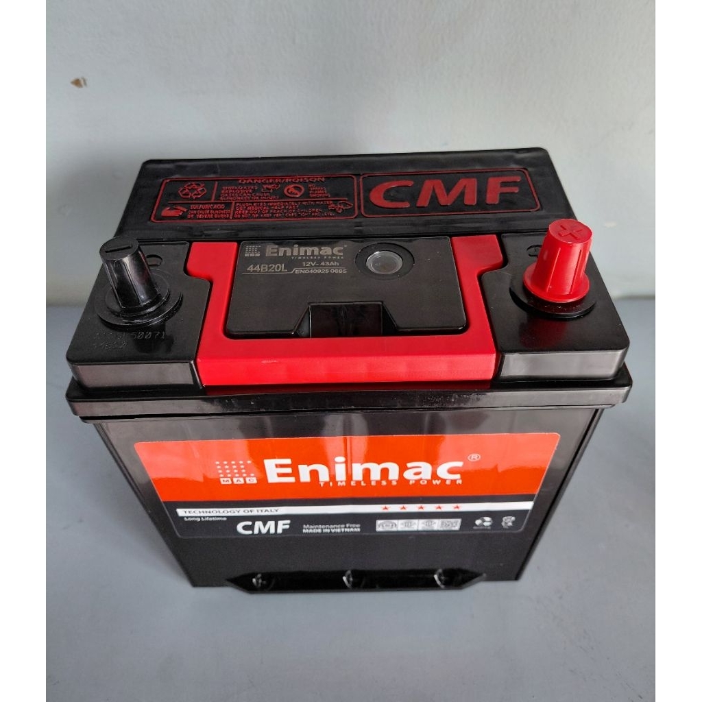 Bình ắc quy 12v khô ENIMAC MF 44B20L (12V, 43ah) cọc nhỏ, kia morning, i10, city, xpander, etiga
