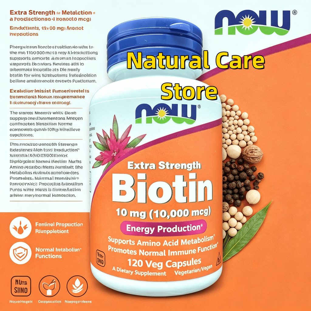 【Nhập khẩu chính hãng từ Mỹ】Viên Uống NOW Foods Extra Strength Biotin 10 mg (10,000 mcg) 120 Viên