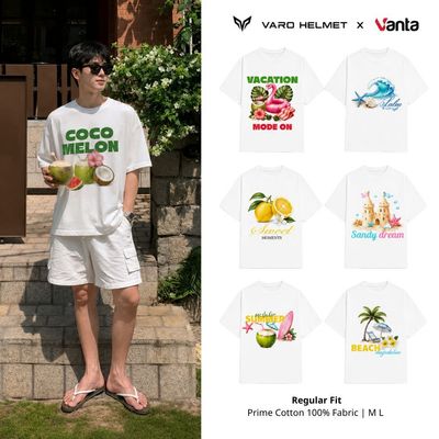 Áo Thun Form Rộng VANTA Đi Biển Nam Nữ Unisex - Áo Phông Tay Lỡ Họa Tiết Mùa Hè Summer Prime Cotton