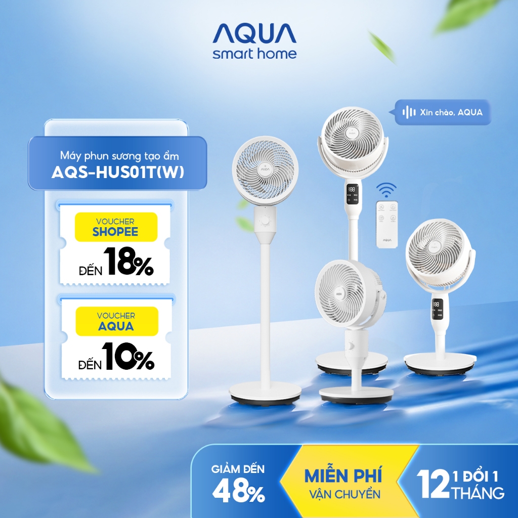 Quạt đứng tuần hoàn không khí AQUA ED1823T, ED1800T có khay tinh dầu, tuỳ chỉnh độ dài