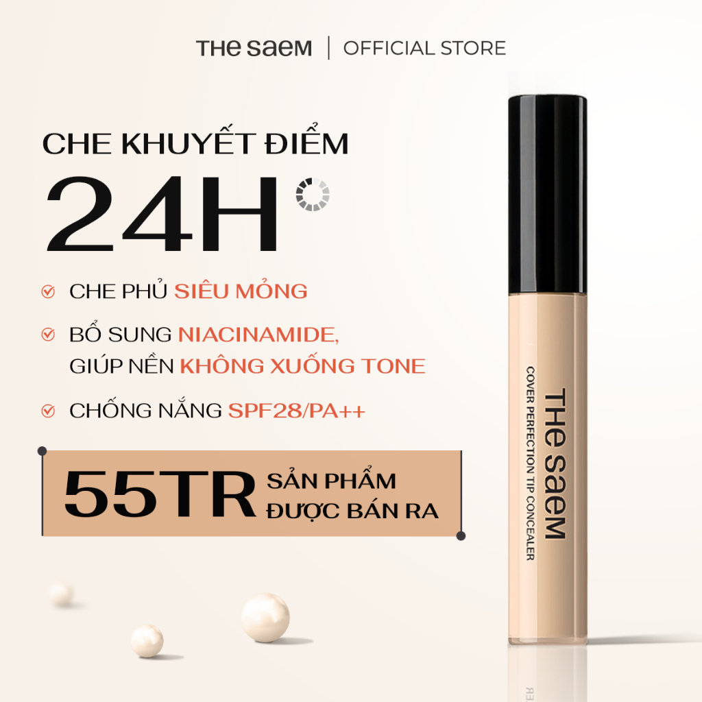 [THE SAEM] Che khuyết điểm chống nắng che phủ cao THE SAEM Cover Perfection Tip Concealer (9,5g)