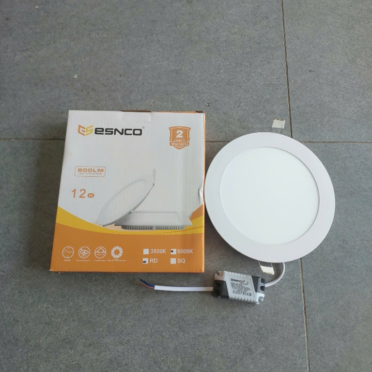 Đèn Âm trần Siêu mỏng 12W ESNCO Ánh sáng Trắng 6500K