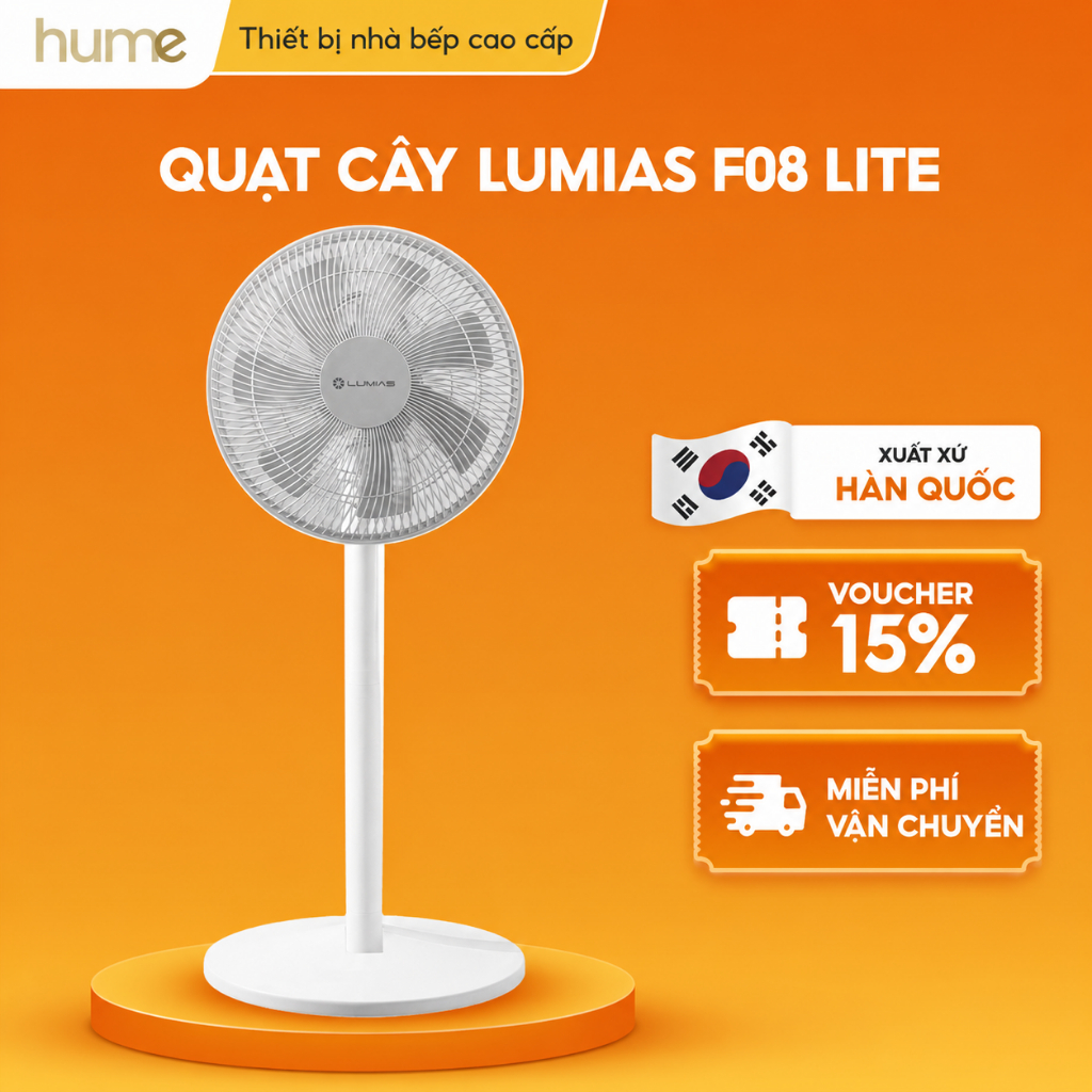 QUẠT CÂY LUMIAS F08 LITE – QUẠT LỌC KHÔNG KHÍ 2 TRONG 1 THÔNG MINH