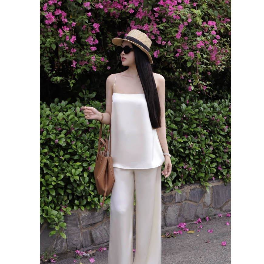 LYC FASHION - Set 2 Dây Mảnh Kèm Quần Ống Rộng Lụa Hàn Châu