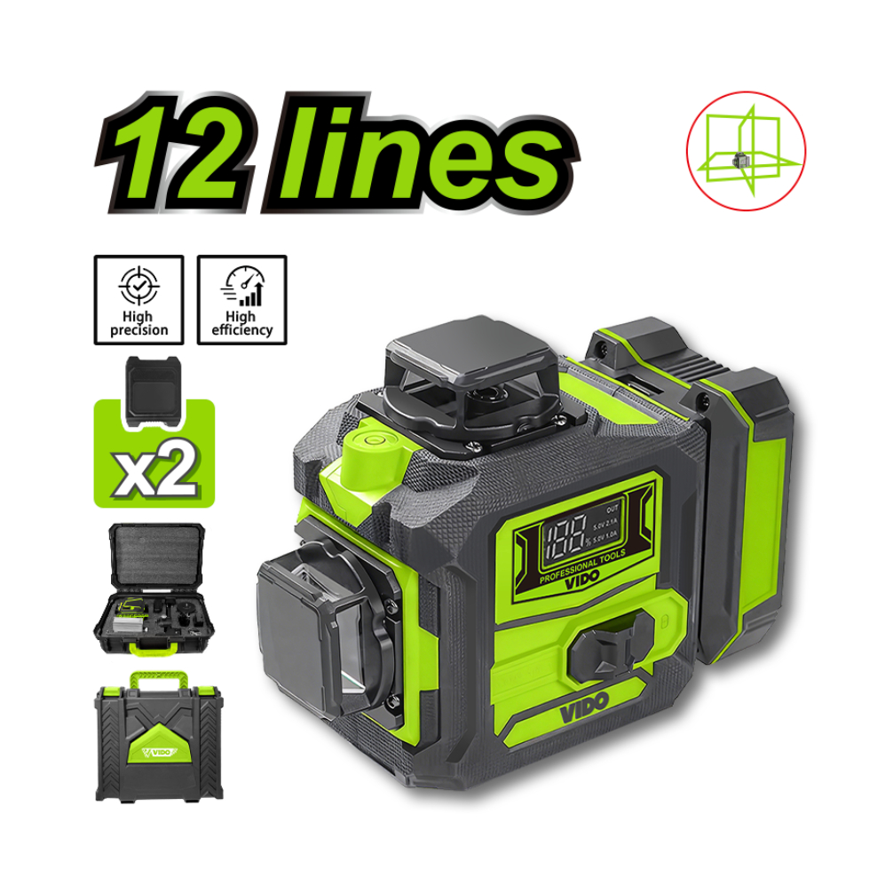 Máy Cân Bằng Laser VIDO 5 tia, 12 tia, 16 tia Tia Xanh Chính Hãng - Máy Cân Mực Laser Tự Động Cân Bằ