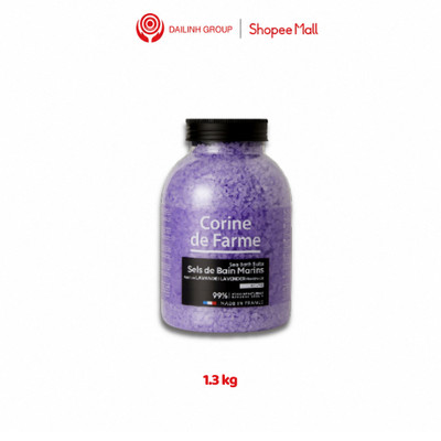 Muối Tắm Oải Hương Corine De Farme 1.3Kg – Thư Giãn Spa, Dưỡng Da Mịn Màng, Hương Lavender